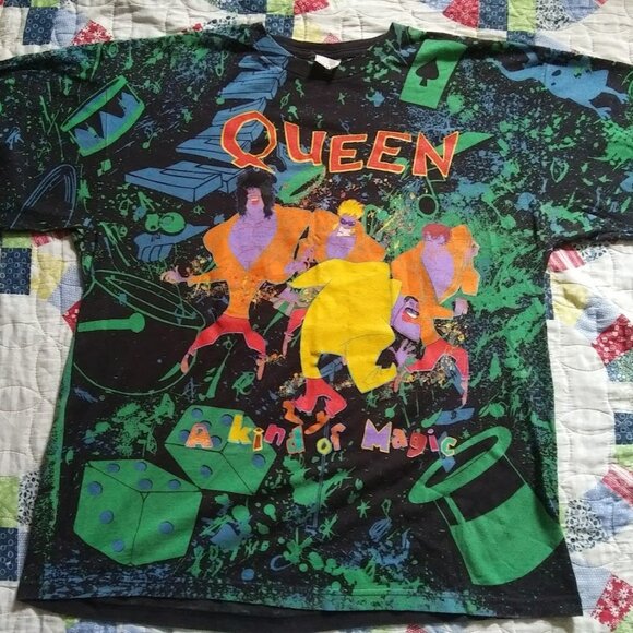 Vintage Rare 1993 Queen Band AOP A Kind Of Magic Single Stitch XL T-shirt